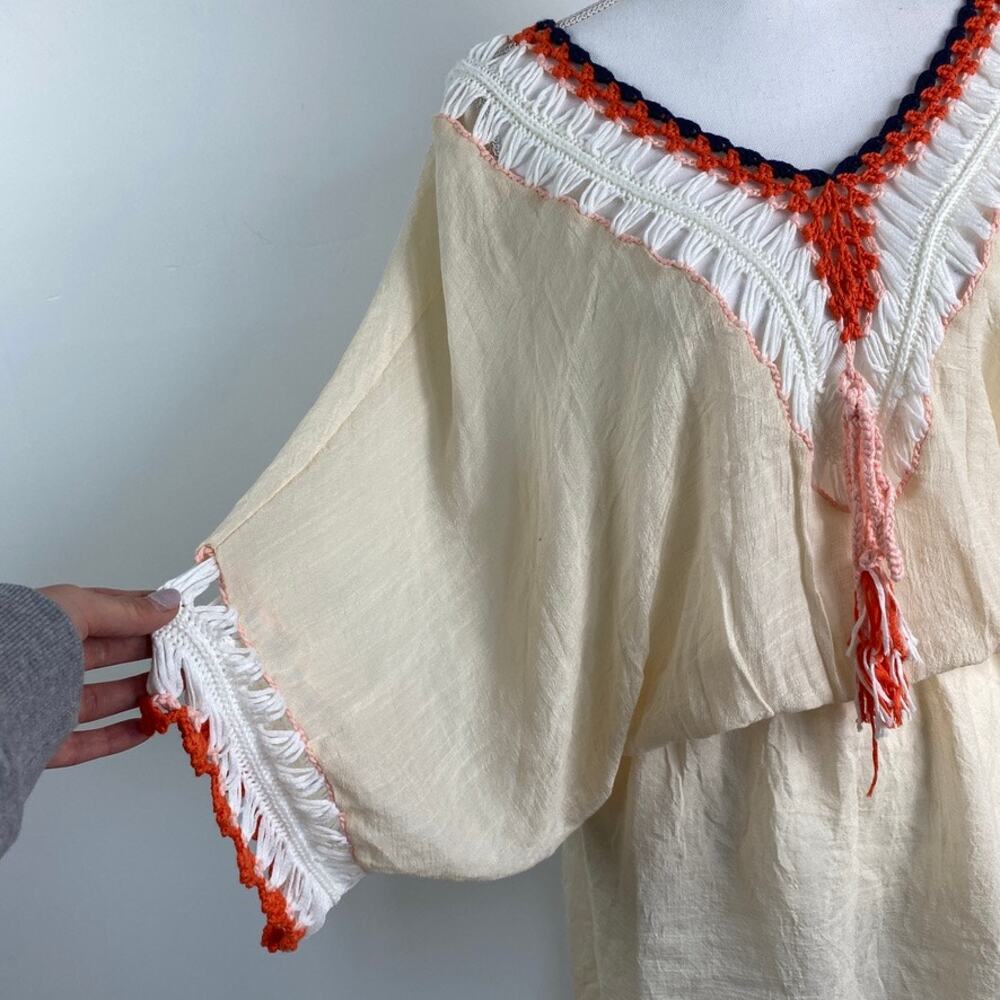 NWT Women's Crochet Popover Cover-Up Dress Tunic One Size - Picture 6 of 7